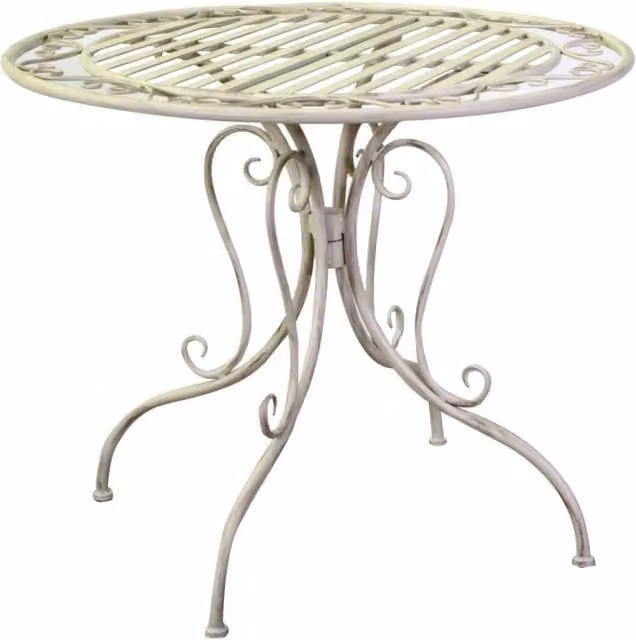 Tavolo tondo in metallo Vacchetti colore bianco per giardino e terrazzo L: 90 cm, H: 75 cm – 1