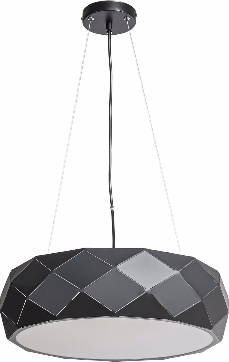 Lampada a sospensione Reus, 3 attacchi E27, colore nero, modello LP-8069/1P, marca Light Prestige