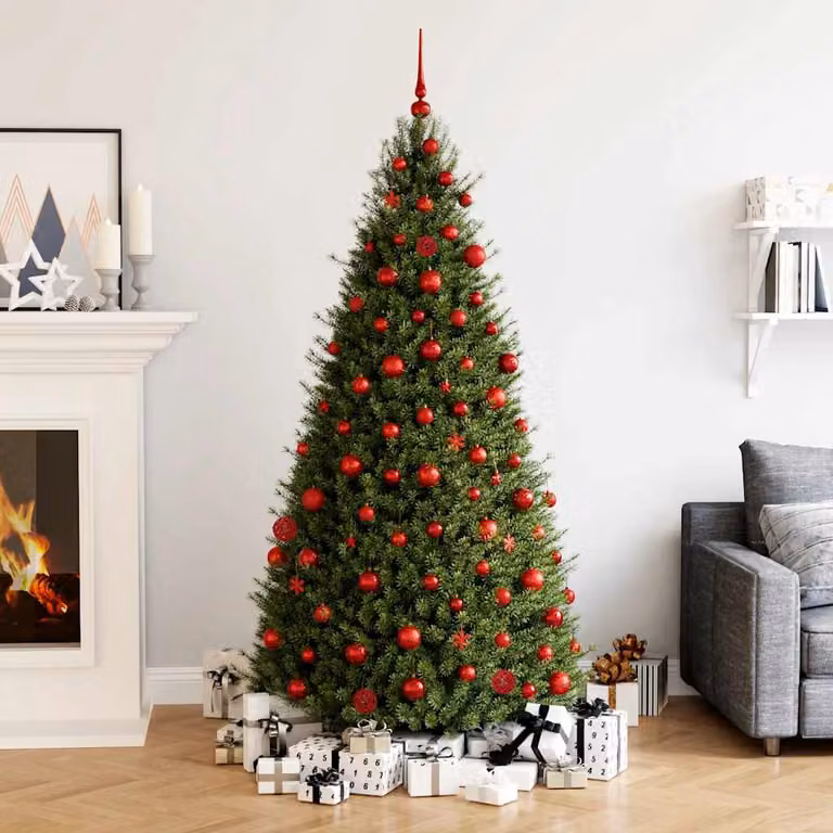 vidaXL Set di Decorazioni Natalizie Rosse con Palline, Stelle e Fiocchi di Neve in Plastica, 111 Pezzi