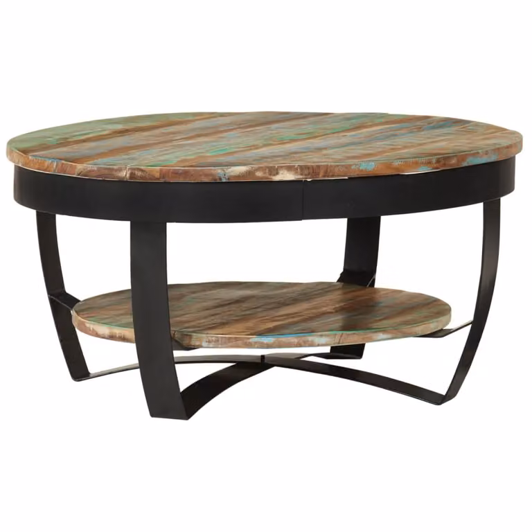 Tavolino da Salotto in Legno Massello Recuperato 65x32 cm