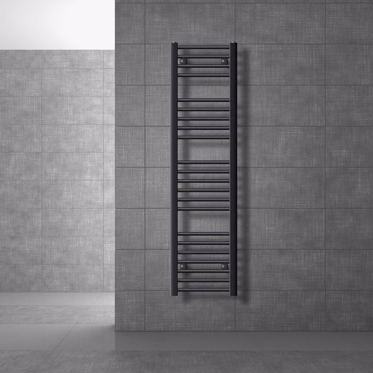 LuxeBath radiatore bagno Sahara, 300x1400 mm, antracite, diritto con attacco laterale, senza elemento riscaldante