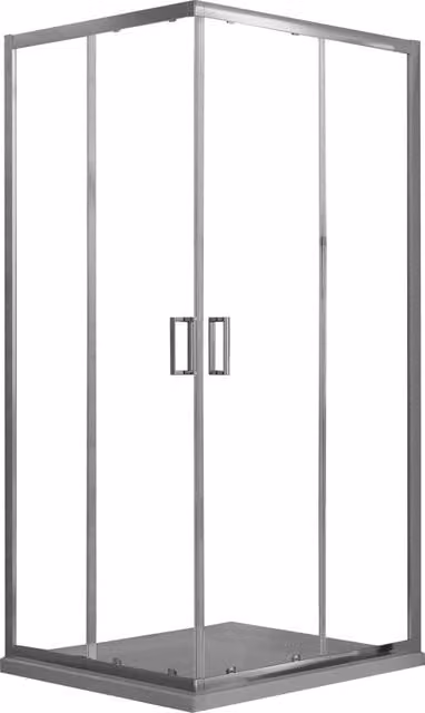 Box Doccia Angolare 80x100 cm 2 Ante Scorrevoli in Cristallo Trasparente 6mm H185 Fosterberg Dragor