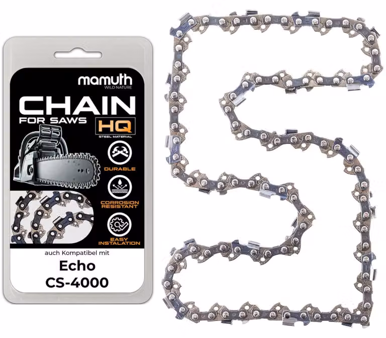Catena per motosega, 40 cm, 1,5 mm, passo 0,325", 66 maglie, compatibile con Echo CS-4000