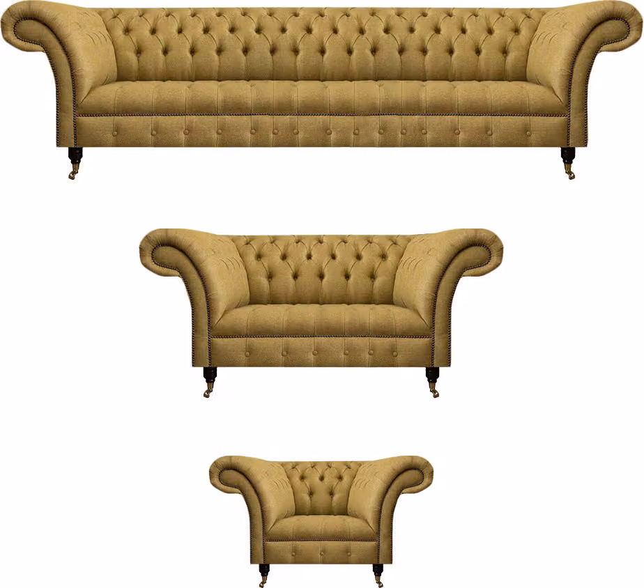 Sofagarnitur Komplett 3tlg Wohnzimmer Chesterfield Sofas Couch Textil Sessel