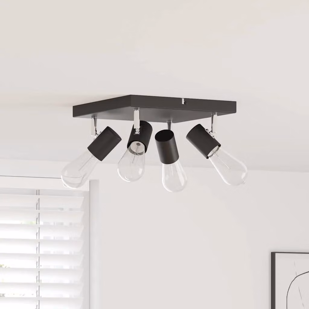 vidaXL Faretto da soffitto regolabile in metallo Nero L/P/H: 26 x 26 x 11,5 cm