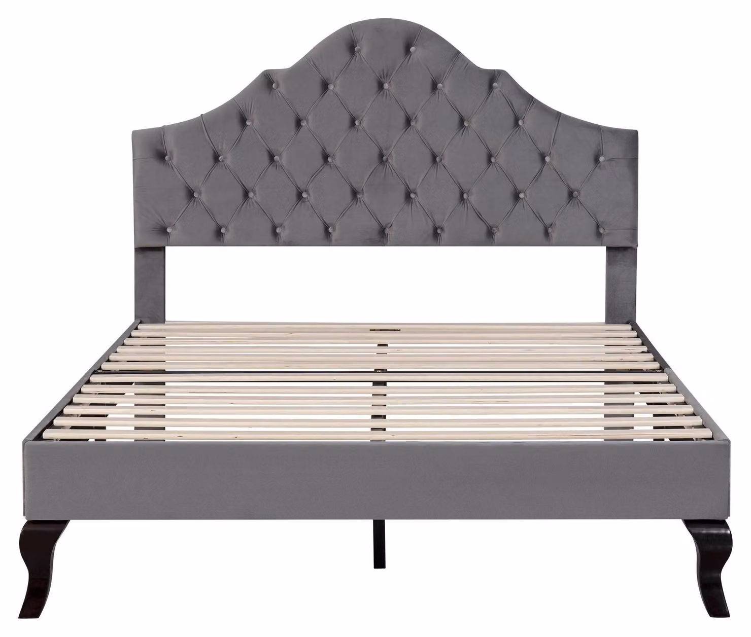 Letto, rivestimento in velluto, testiera regolabile, GRIGIO SCURO, 90×200 cm