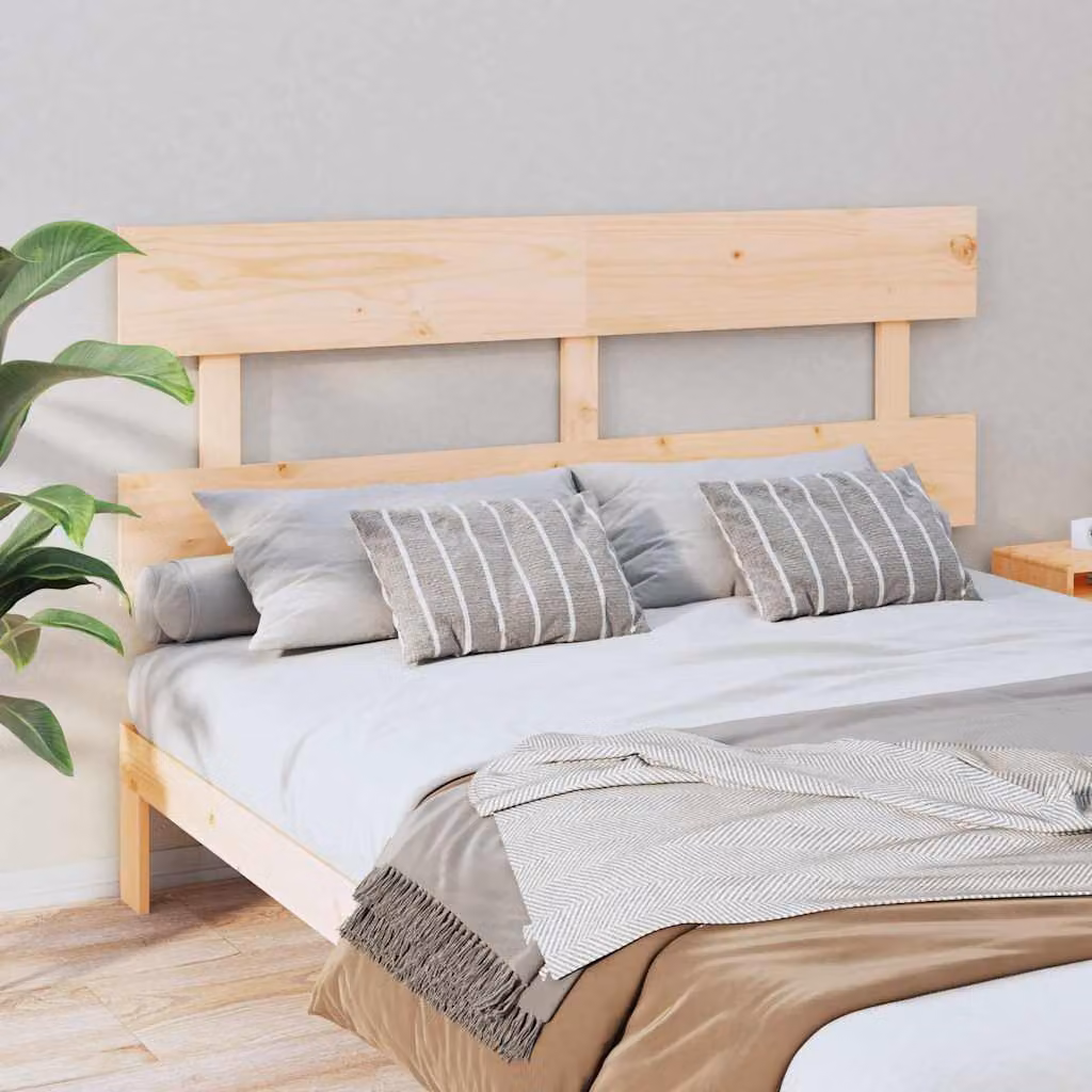 vidaXL Testiera per Letto in Legno Massello di Pino Naturale L: 154 cm, P: 3 cm, H: 81 cm