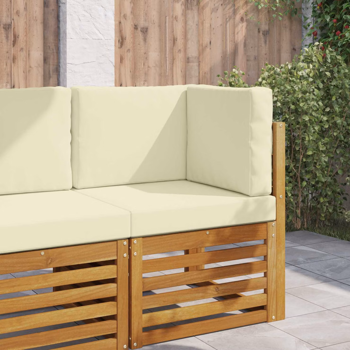vidaXL Cuscino quadrato per divano da esterno in poliestere beige L 60 cm x P 60 cm x H 60 cm
