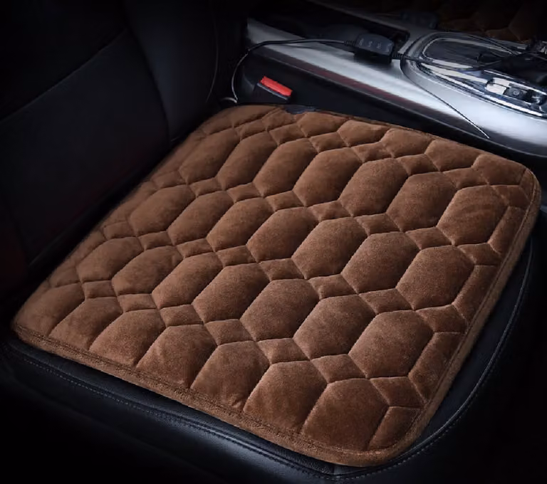 50 * 53CM 12V auto sedile riscaldatore peluche elettrico riscaldato sedile interno accessori diamante marrone