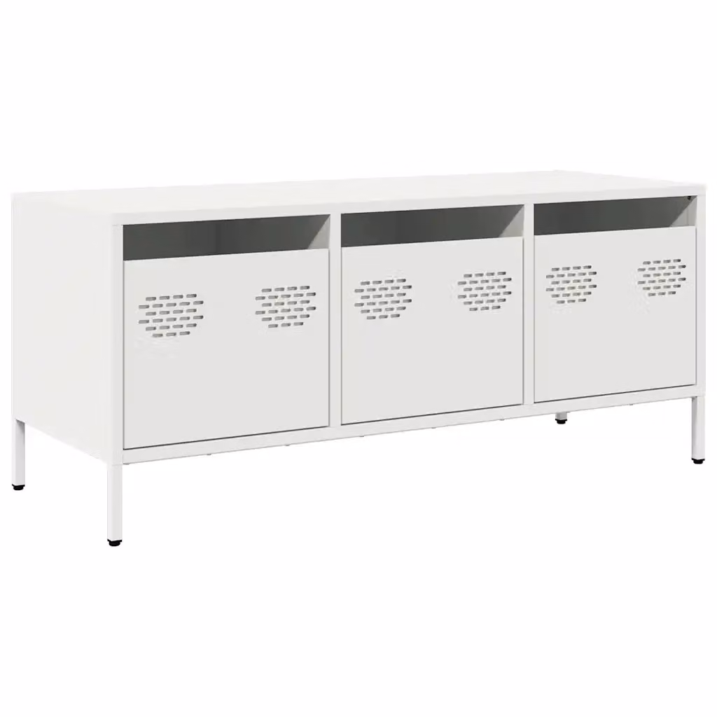 Mobile TV vidaXL in metallo bianco stile industrial L: 101,5 cm, P: 39 cm, H: 43,5 cm – 2