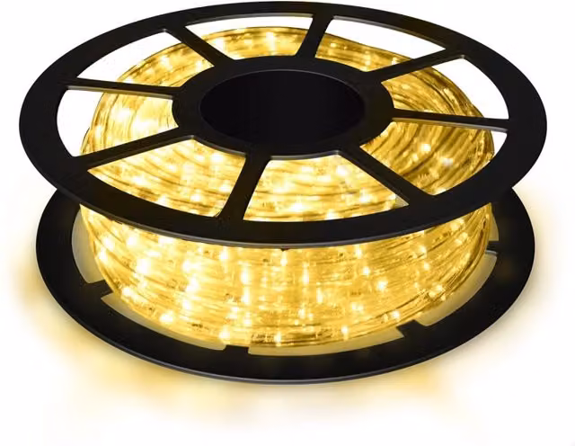Set di 2 tubo luminoso luci natalizie 30m con 1080 led bianco caldo, Luce led striscia decorazione di Natale