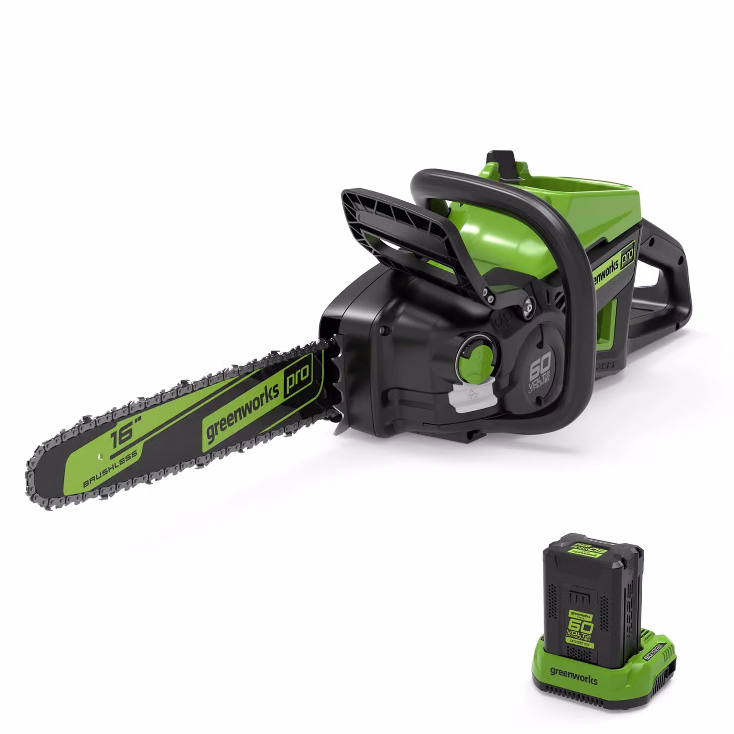 Greenworks 60V Motosega 40cm - Batteria 4Ah