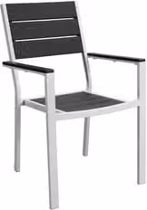 Sedia da giardino con braccioli Amicasa Cortina in metallo e plastica, Bianco e Grigio