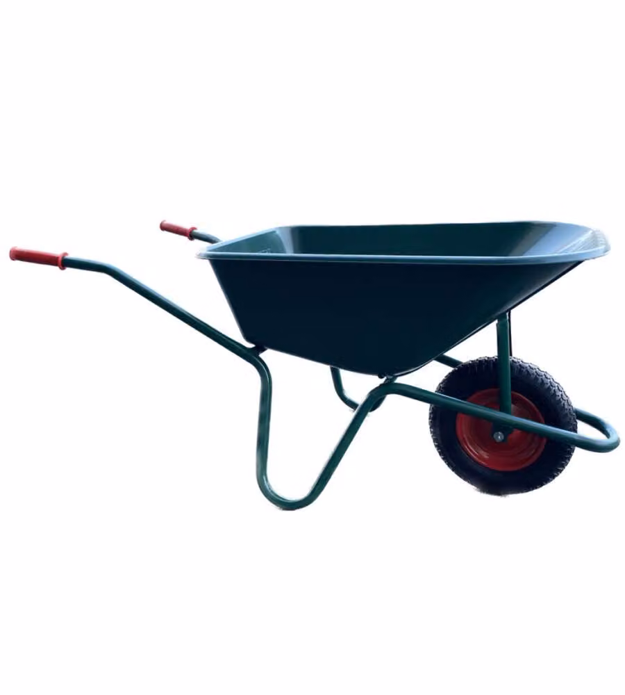 Carriola da Giardinaggio Verde con Vasca in Polipropilene - 100L