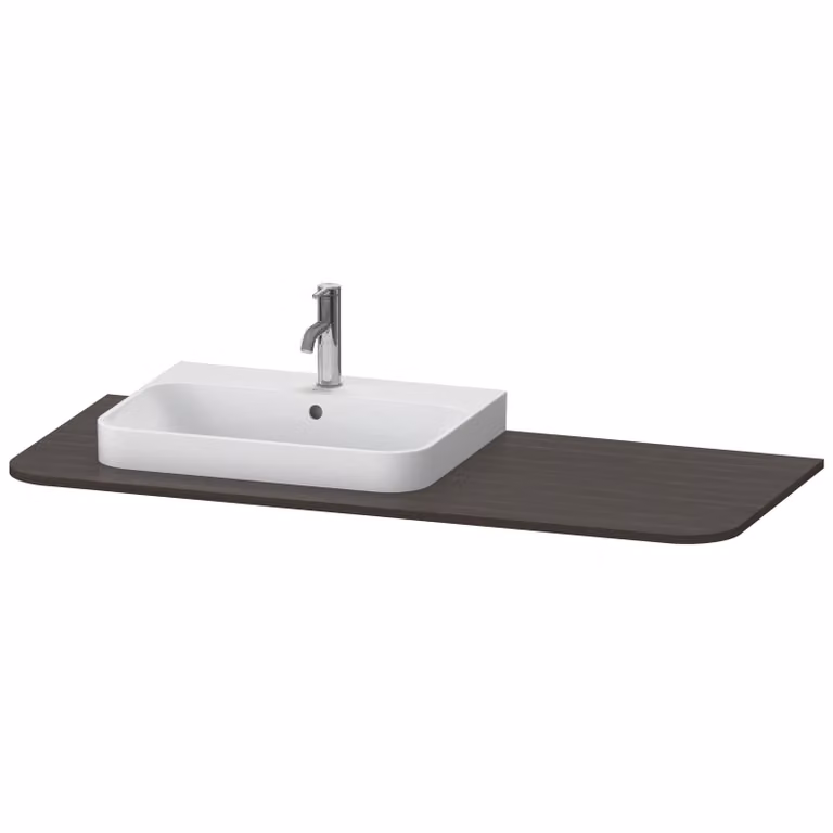 Console Duravit Happy D.2 Plus, 1300x550 mm, 1 découpe à gauche, pour meuble sous-lavabo HP4942, HP4962, HP4972, HP031KL6969, HP031KL6969