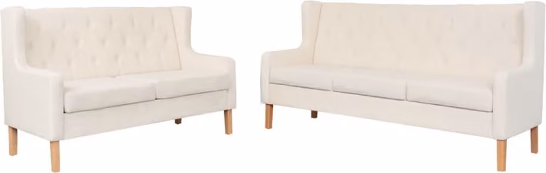 Maison Exclusive - Set Divani 2 pz in Tessuto Bianco Crema