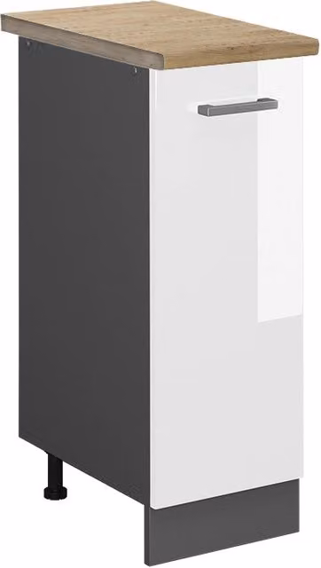 Armadio cucina dispensa alto R-Line Bianco lucido/Antracite 30 cm, PL Rovere Vicco