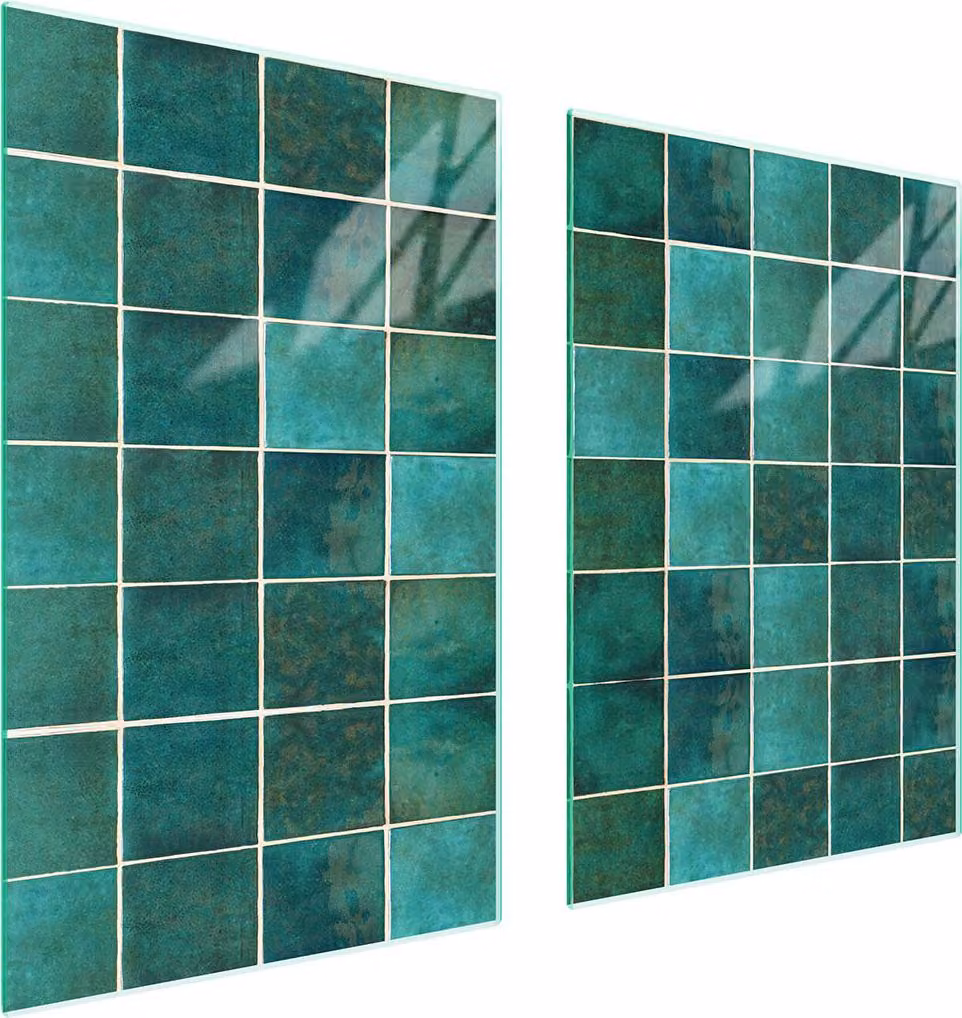 Piatto Di Protezione In Vetro Per Cucina 65X52 Verde