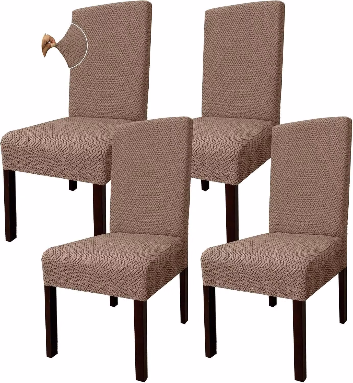 Set di coprisedie da pranzo, in tessuto jacquard, confezione da 4 pezzi, impermeabili, adatti per sedie da pranzo