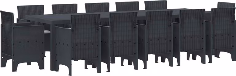 Set da Pranzo per Giardino 13 pcs Antracite e grigio chiaro