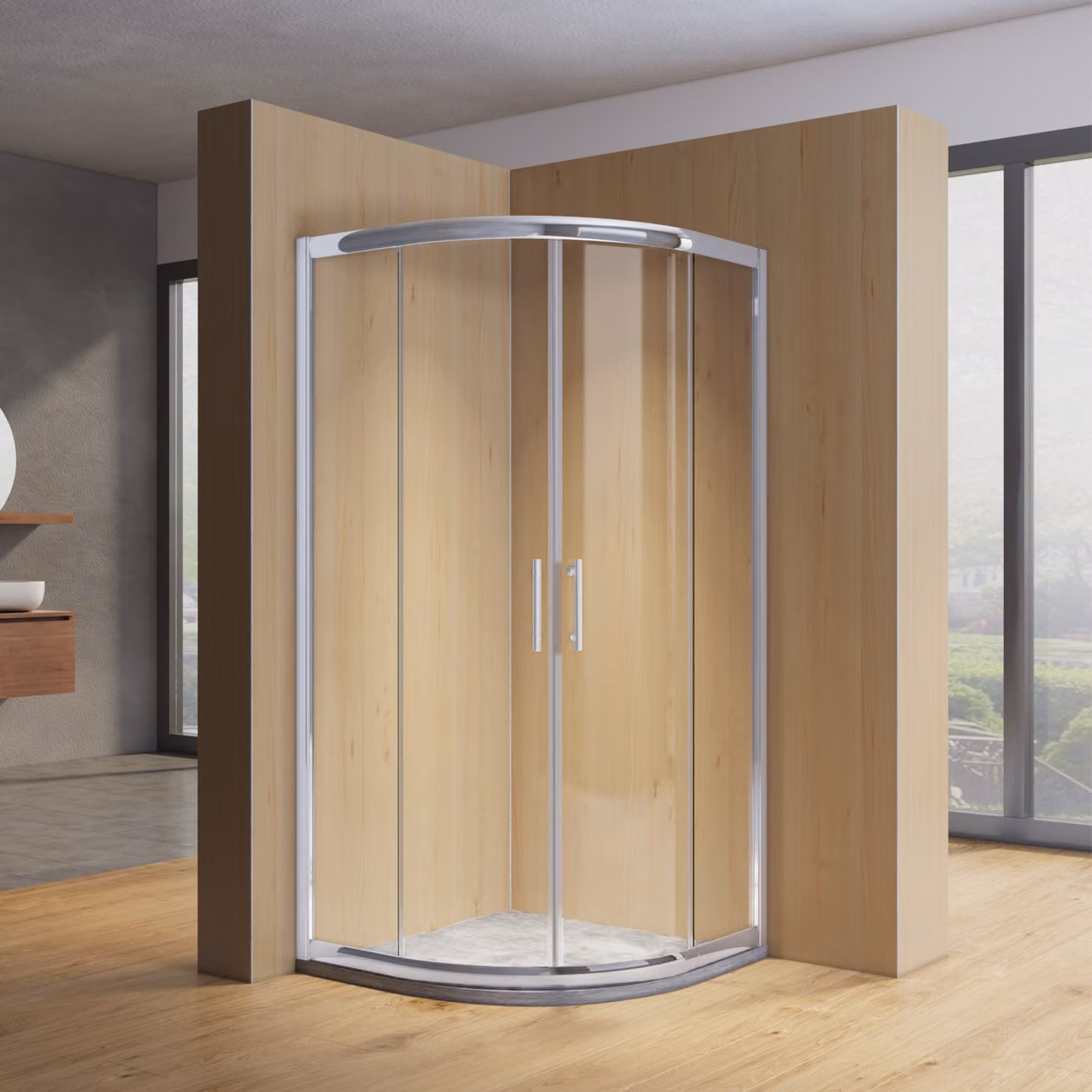 SONNI 80x80cm quadrante angolare ingresso doccia rotondo porta scorrevole cabina doccia cabina doccia