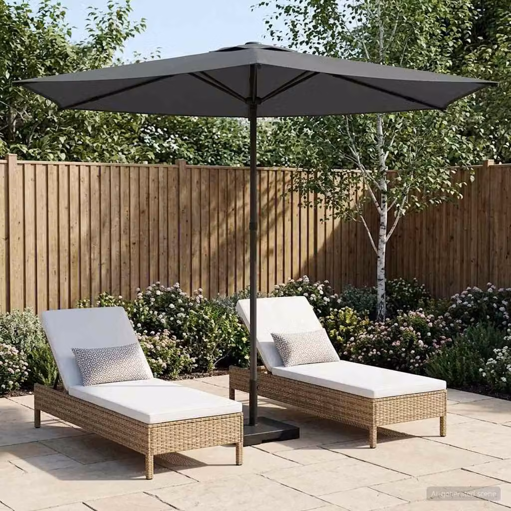 Maison Exclusive - Ombrellone da giardino rettangolare, 2,7 x 2,7 m, in poliestere, colore antracite