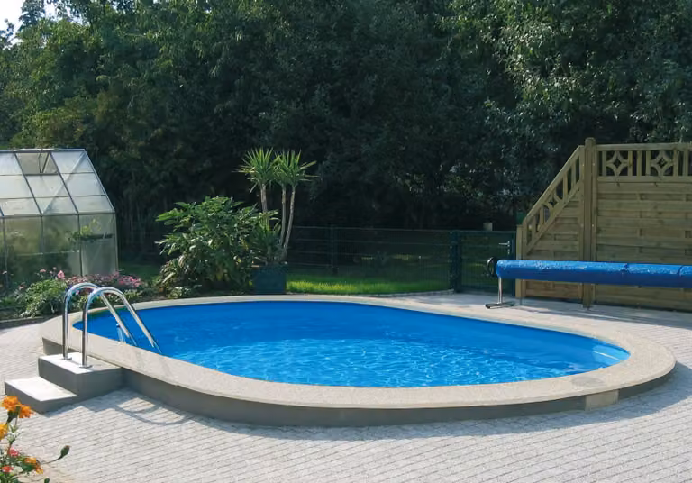 myPOOL Set piscina Trend Ovale Piscina profonda con impianto di filtraggio a sabbia Taglia 1