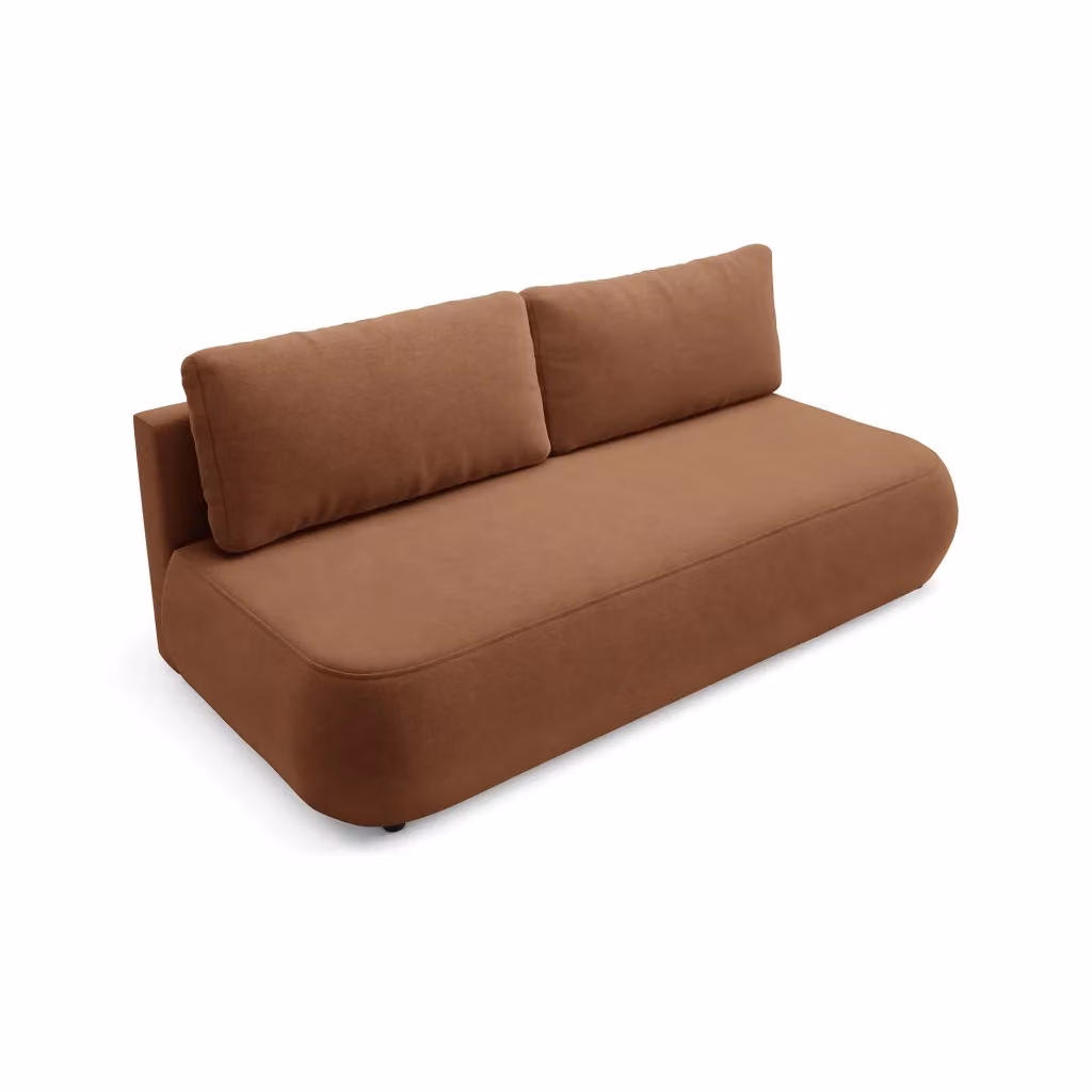 Divano Letto 2 Posti con Contenitore Brugnato DMORA Arancione L: 210 cm, P: 106 cm – 2