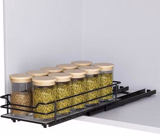 Organizer da cassetto in metallo per erbe aromatiche, cucina, 26x12x5,5 cm, resistente