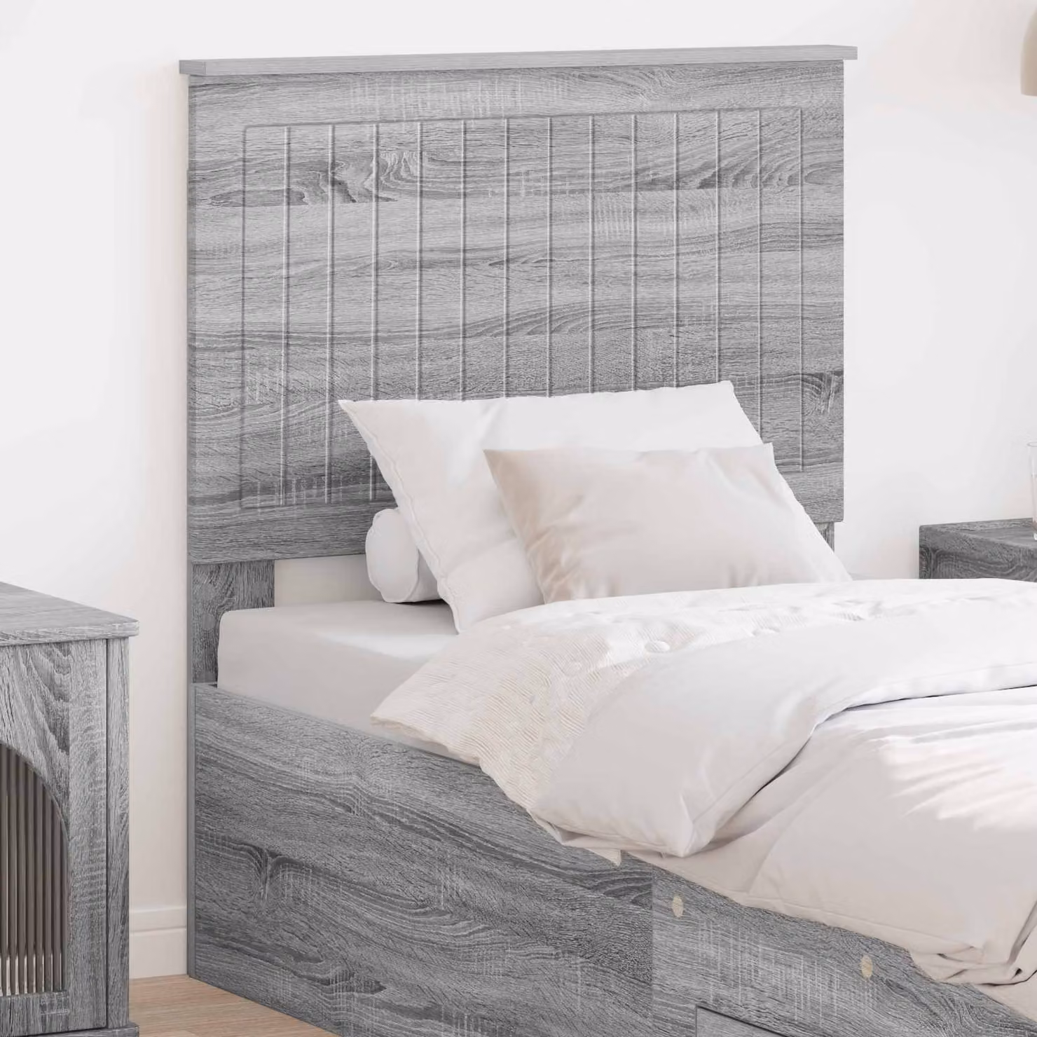 Testiera per letto moderna vidaXL in legno ingegnerizzato grigio opaco