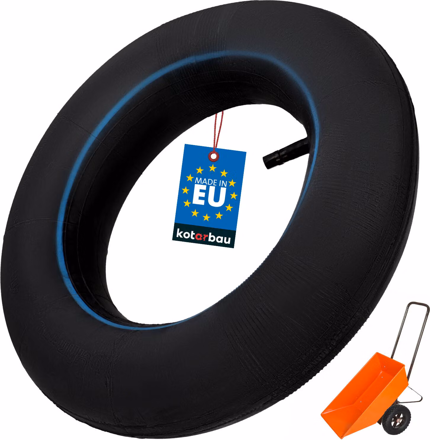 KOTARBAU® Camera d'aria Gomma 4.00-8 Nero ⌀ 35cm Valvola Dritta Camera D'Aria Per Carriola Standard per Pneumatic Resistente