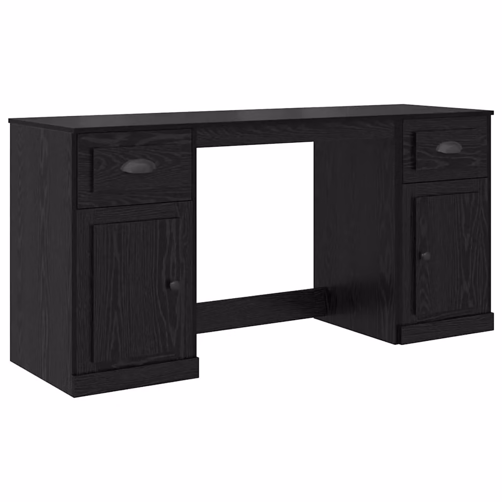 Scrivania da computer sospesa vidaXL in MDF laminato nero e rovere per home office – 2