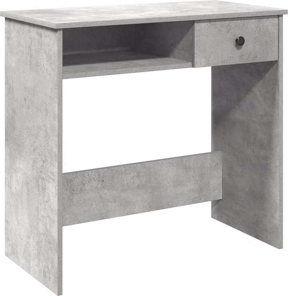 Scrivania Grigio Cemento 80x40x75 cm in Legno Multistrato