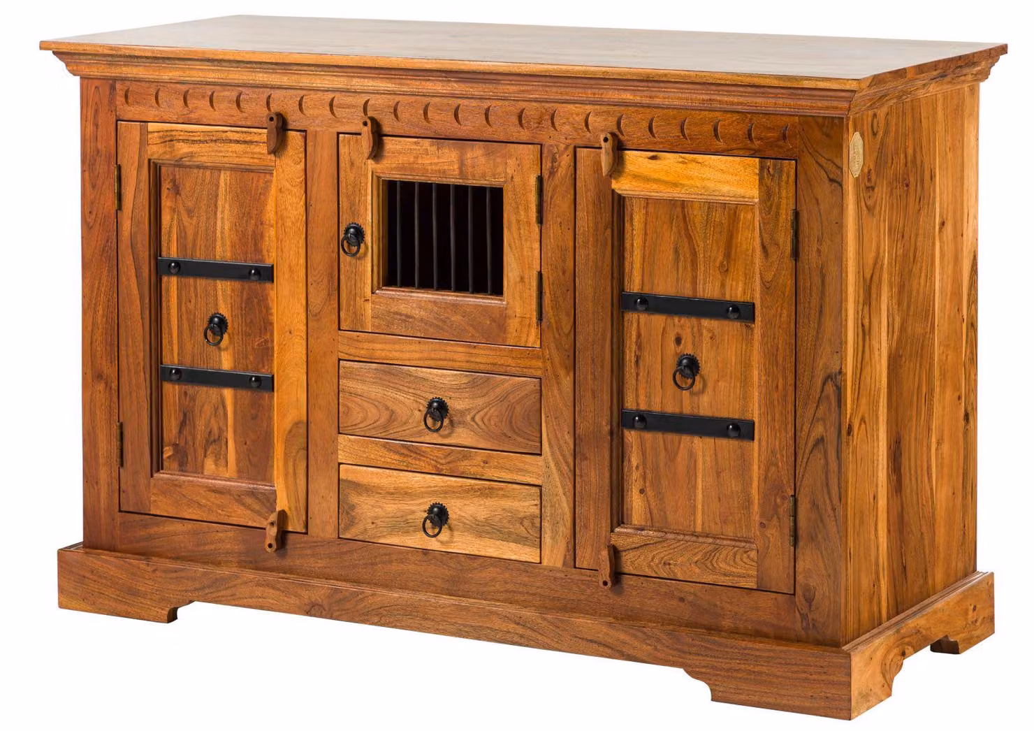 MASSIVMOEBEL24 | OXFORD #0412 Credenza in legno di acacia - laccato / miele 130x50x85