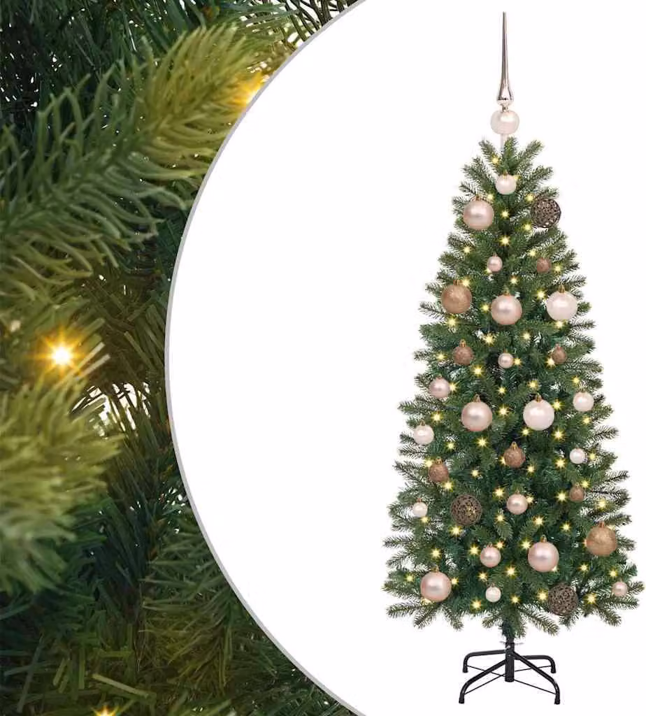 Albero di Natale artificiale con 150 LED Verde 120 cm PE e PVC