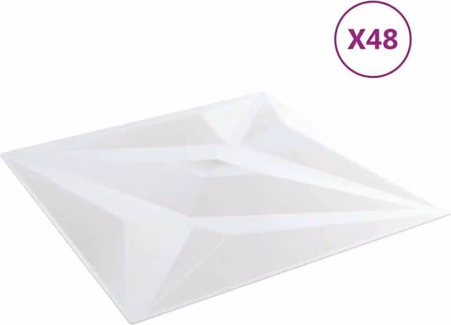 Set di 12 pannelli da parete Stella bianchi in schiuma XPS DESIGN IN, L 50 cm x P 50 cm, CFW8771239