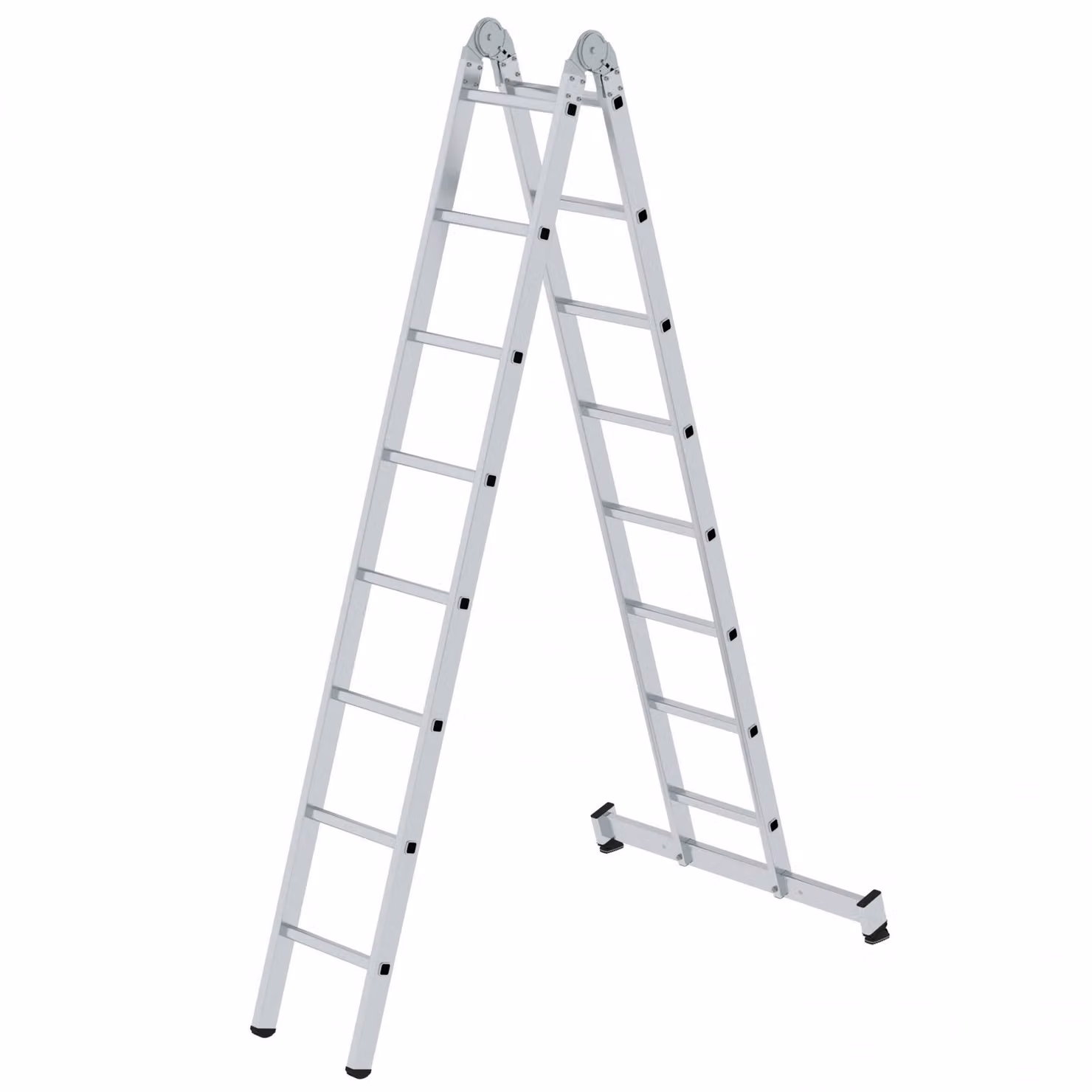 Scala pieghevole a 2 sezioni con pioli nivello® traverse 2x8