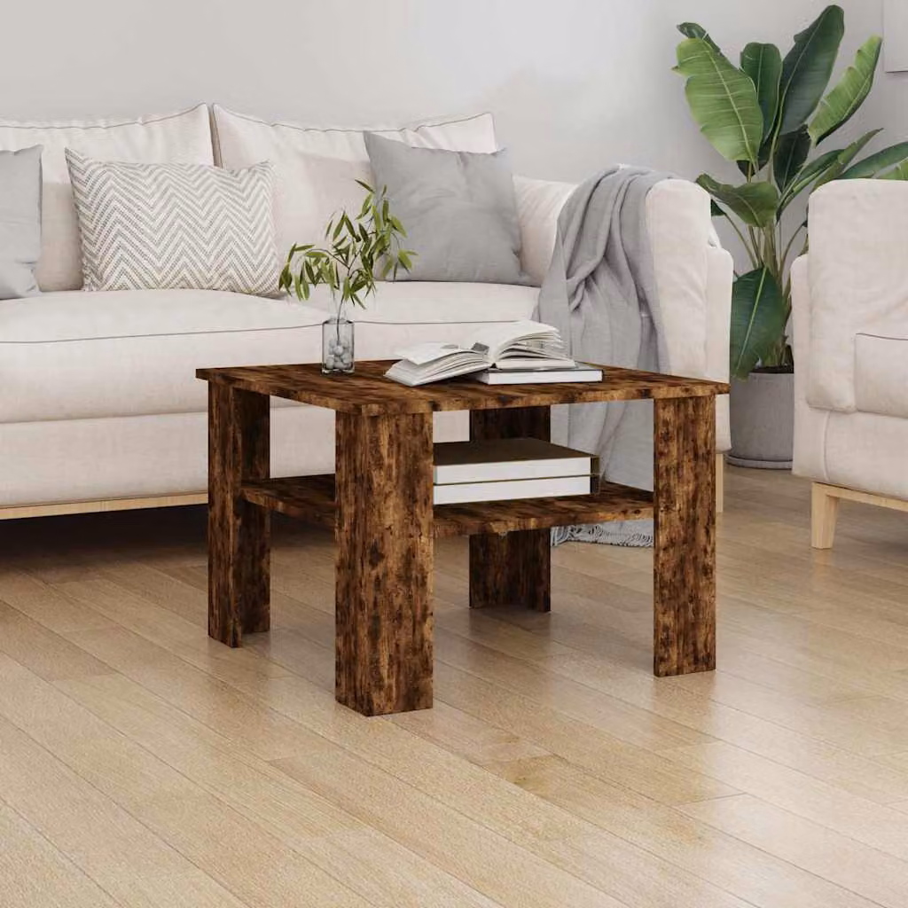 vidaXL Tavolino da Salotto Moderno in Legno Rovere Marrone L/P/H: 60 x 60 x 42 cm