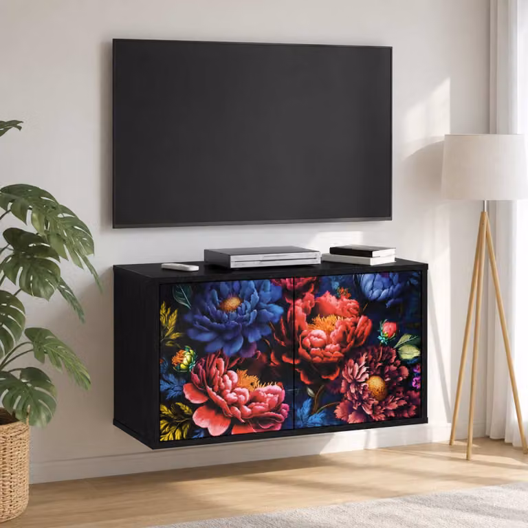 vidaXL Mobile TV da Parete KIEL L 69 cm x P 33 cm x H 40 cm Rovere Nero