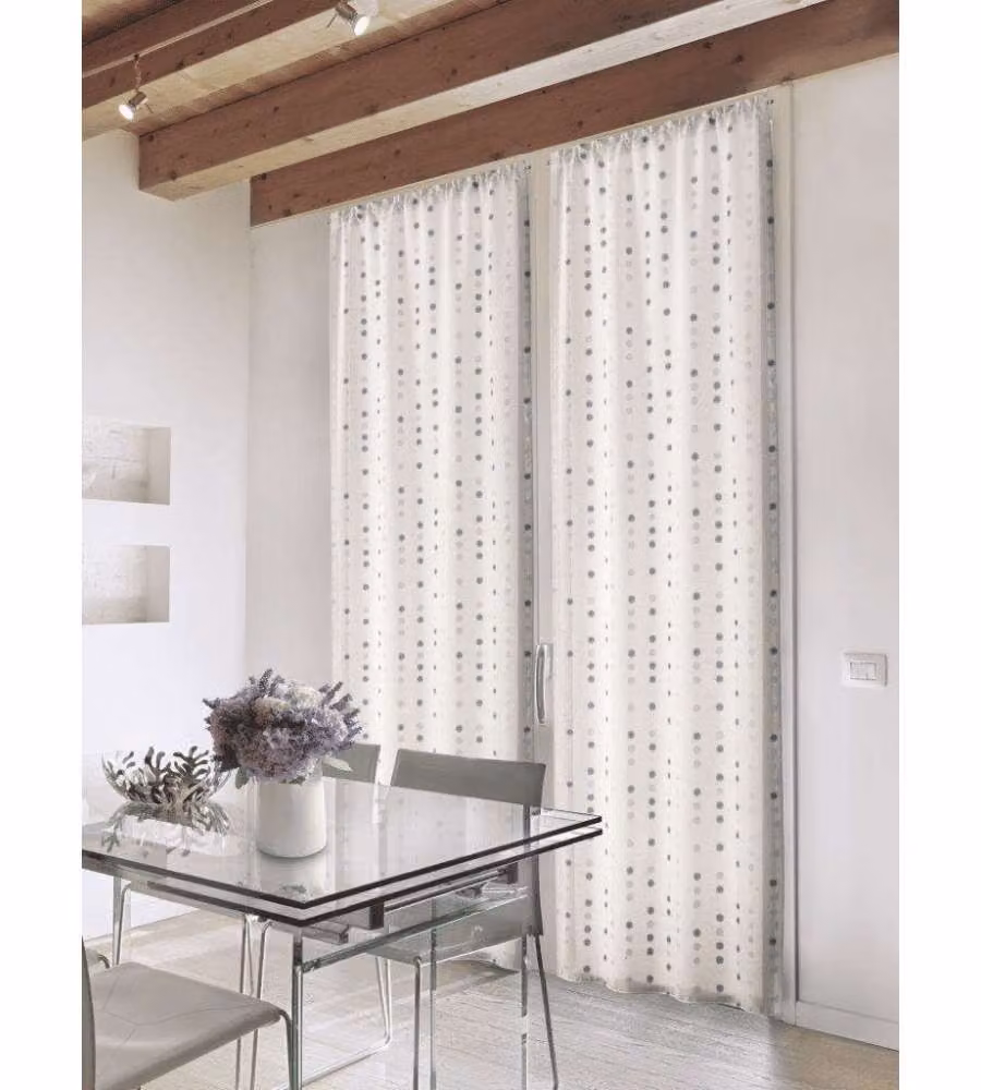 Home Collection Tendina Bubbles Bordeaux 70x240 cm - 2 Pannelli Semi-trasparenti