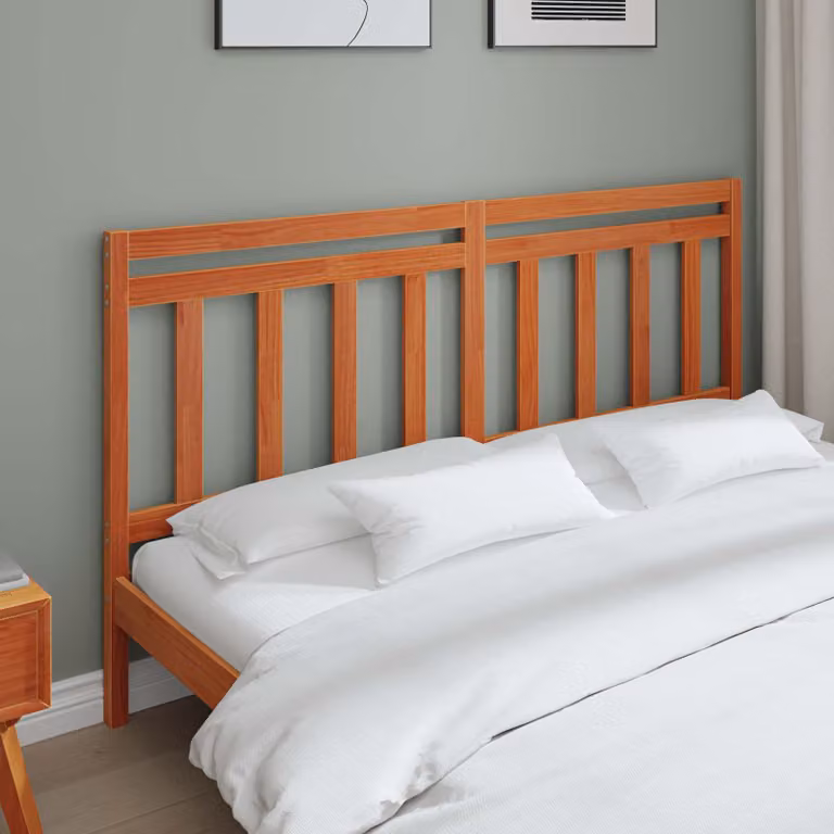 Testiera per letto vidaXL in legno di pino massiccio marrone cerato L: 185,5 cm, H: 100 cm