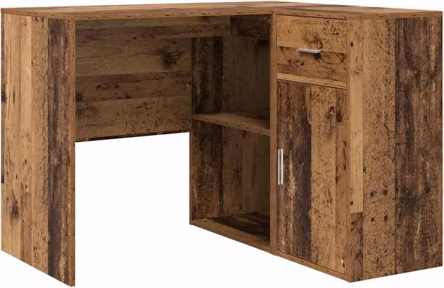 Scrivania | Tavolo da Ufficio ad angolo con cassetto Legno vecchio 102 x 88 x 75 cm
