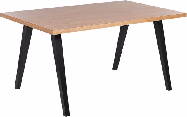Tavolo rettangolare in stile scandinavo BELIANI con piano in MDF laminato e gambe in legno, Colore marrone e nero, L: 150 cm, P: 90 cm, H: 75 cm