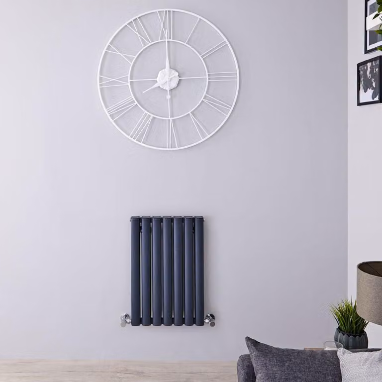 Termosifone Orizzontale Antracite di Design in Alluminio - 804W - 600 x 410mm - Revive Air