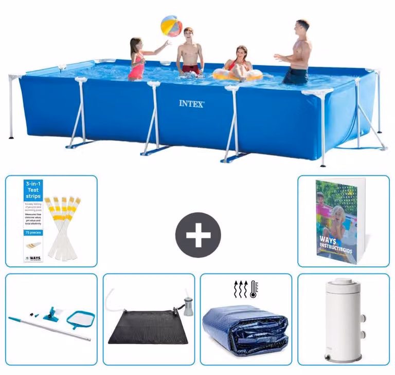 Piscina fuori terra rettangolare - 450x220x84 cm - composta da 5 elementi, modello S61
