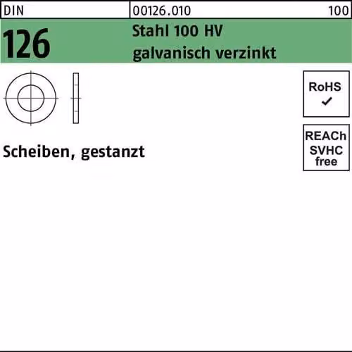 Reyher 126 rondelle 52,0 x92x8,0 zincate (25 pezzi)