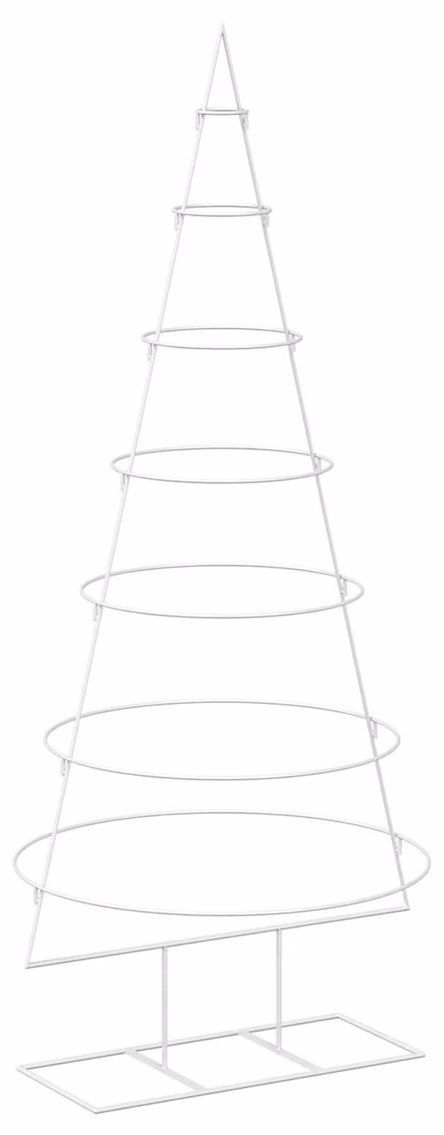 Albero di Natale in metallo con supporto, modello KUOPIO, 180 cm, acciaio, colore bianco