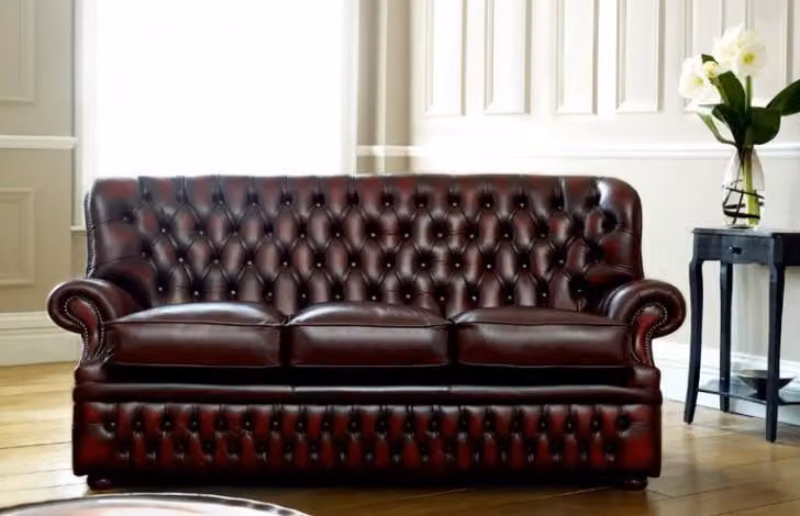Chesterfield Sofa Couch Polster Leder Couchen Antik Stil Garnitur 3 Sitzer