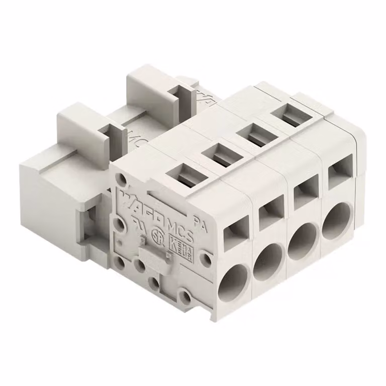 100 pezzi Pin strip, 4 pin 0,08-2,5qmm grigio - Connettore per cavo per circuito stampato 721-604