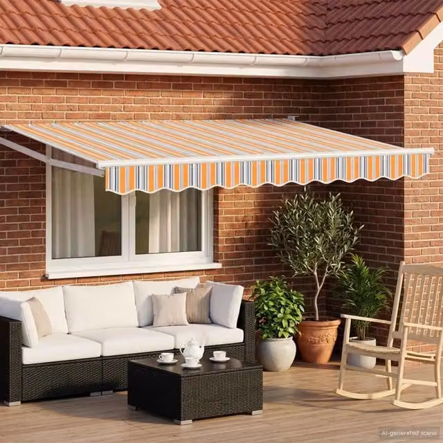 Tenda retrattile manuale con LED 3,5 x 2,5 m 3419275